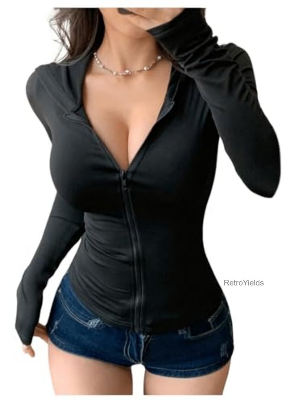 Hooded Zip Up Workout Jacket Slim Fit Lightweight Athletic Activewear